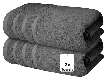 2x Charcoal Jumbo Bath Towels for a spa-like experience at home